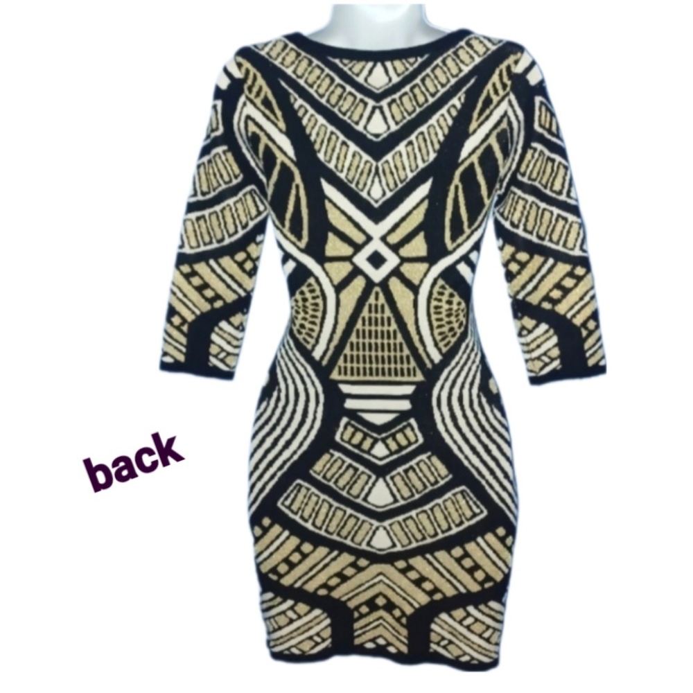 Forever 21 Black Gold Sweater Dress - Picture 4 of 6